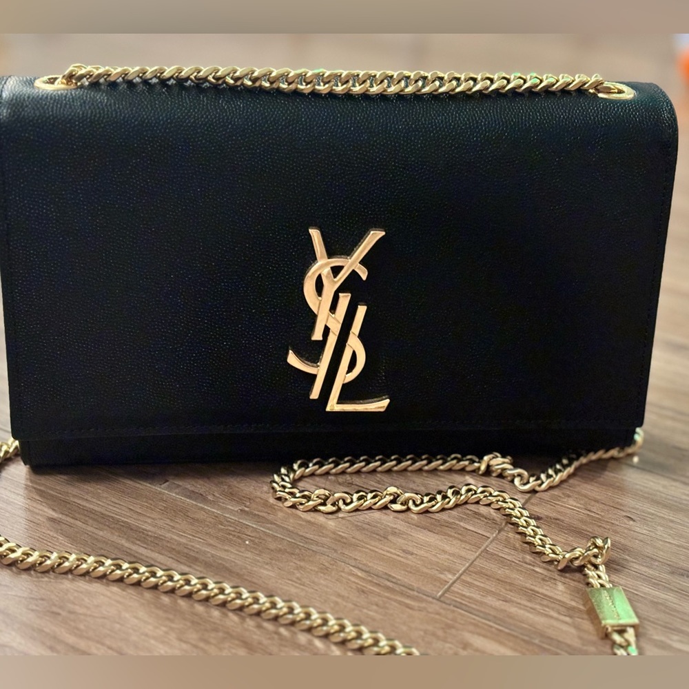 Saint Laurent Kate small embossed-leather shoulder bag